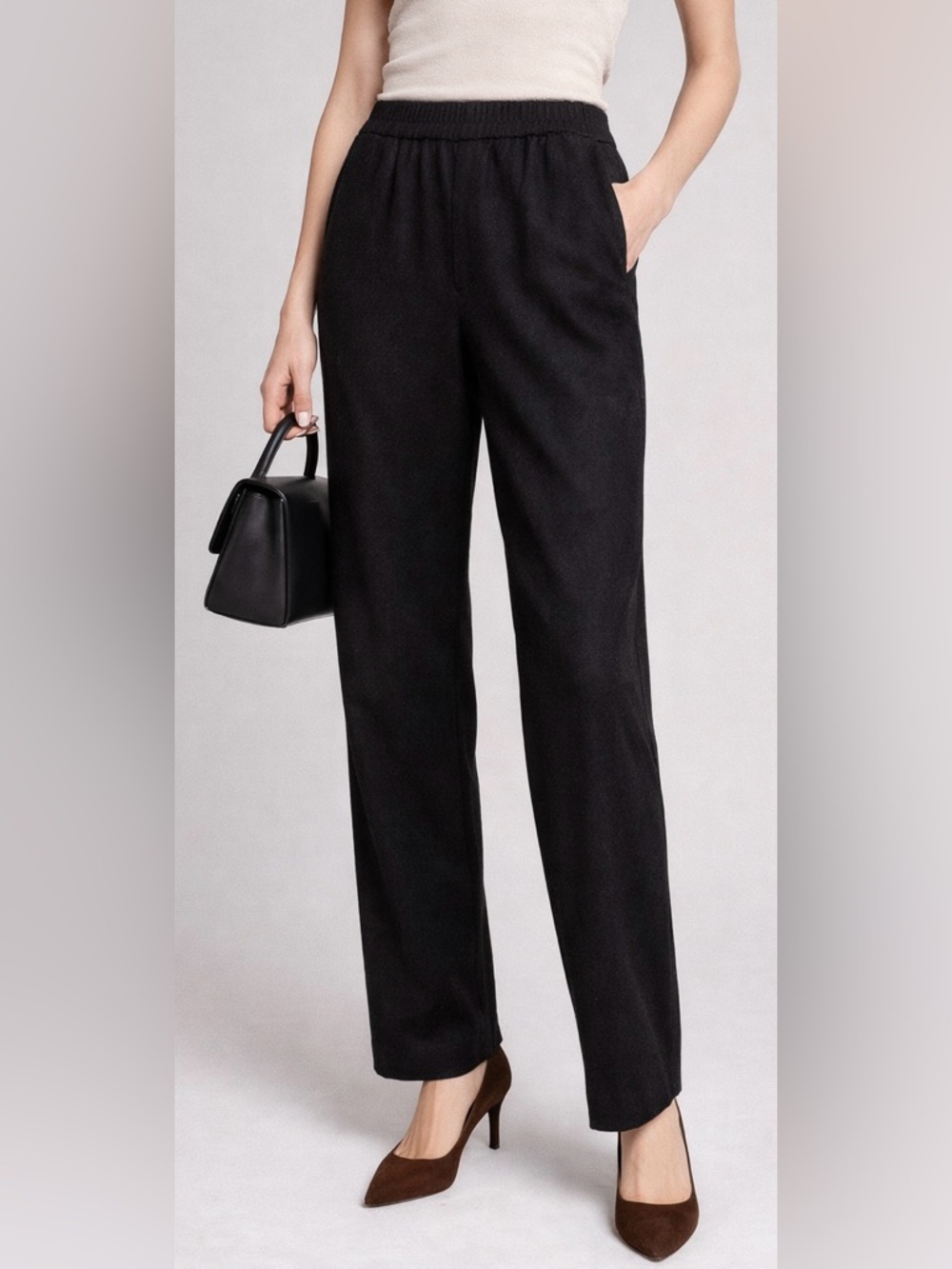 Barena Venezia Wool Blend Straight Leg Trousers Black IT 42